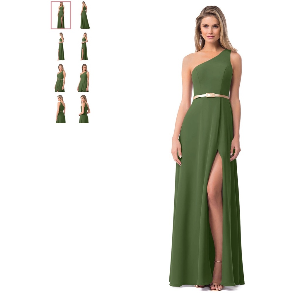 Azazie Green One Shoulder Dress